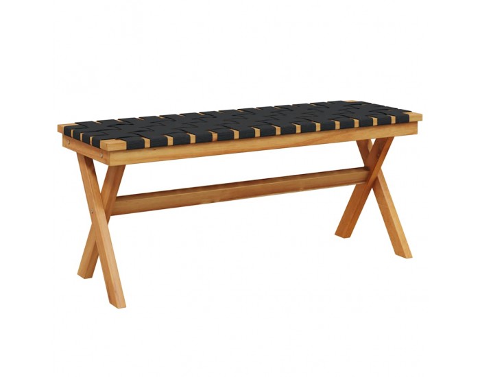 Sonata H Градинска пейка, черна, акация масив и плат