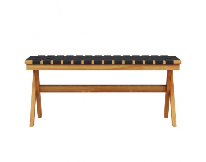 Sonata H Градинска пейка, черна, акация масив и плат