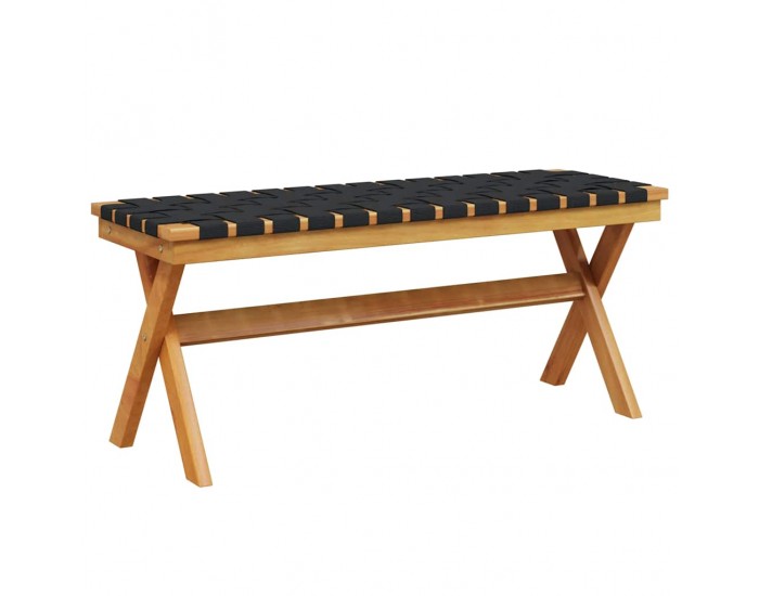 Sonata H Градинска пейка, черна, акация масив и плат