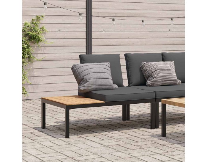 Sonata H Градинска пейка с възглавници, черен, алуминий