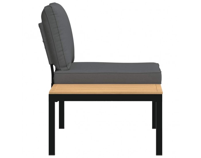 Sonata H Градинска пейка с възглавници, черен, алуминий