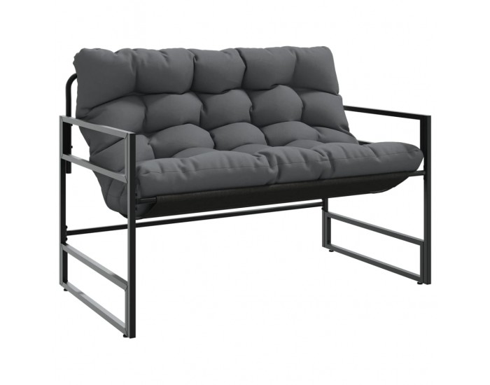 Sonata H Градинска пейка с възглавница, антрацит, 113 см, стомана