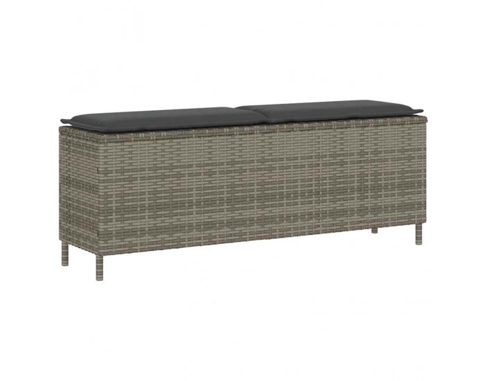 Sonata H Градинска пейка с възглавница сива 110x30x40,5 cm Поли ратан