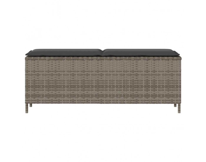 Sonata H Градинска пейка с възглавница сива 110x30x40,5 cm Поли ратан