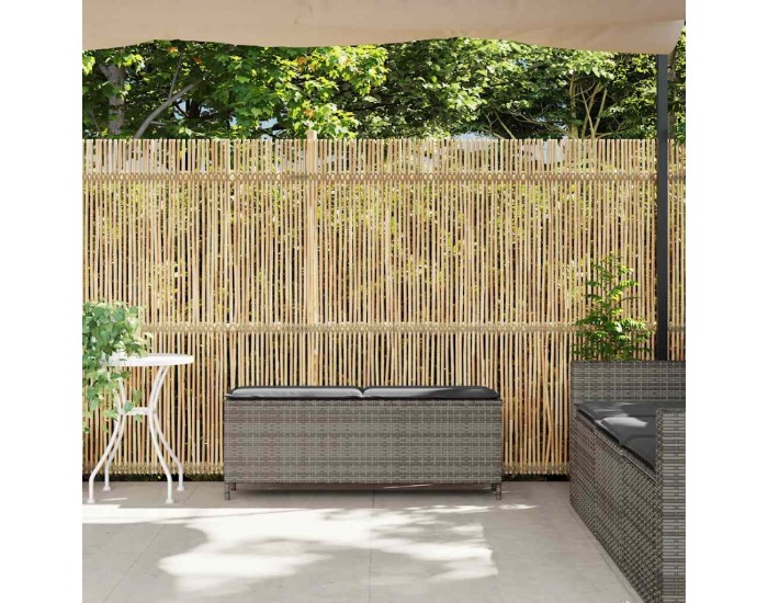 Sonata H Градинска пейка с възглавница сива 110x30x40,5 cm Поли ратан