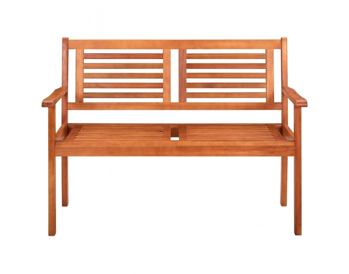 Sonata H 2-местна градинска пейка с възглавница, 120 cм, евкалипт масив