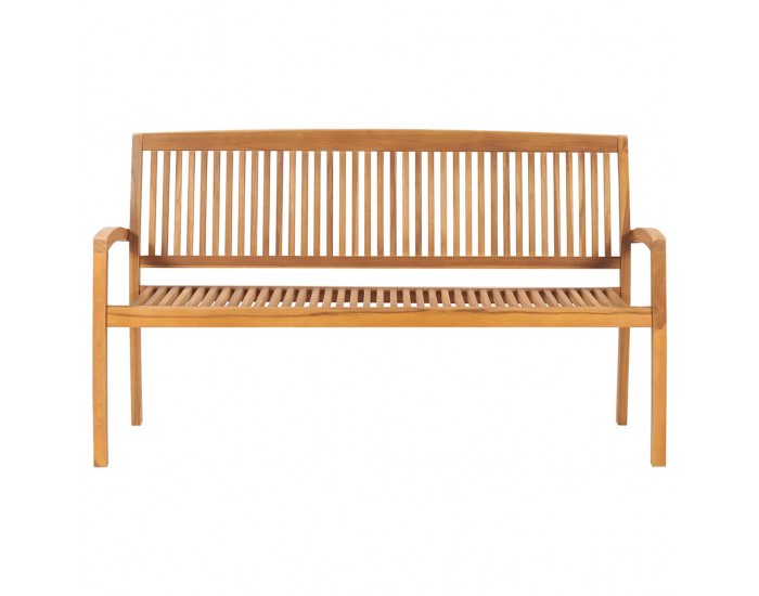 Sonata H Стифираща градинска пейка с възглавница, 159 см, тик масив