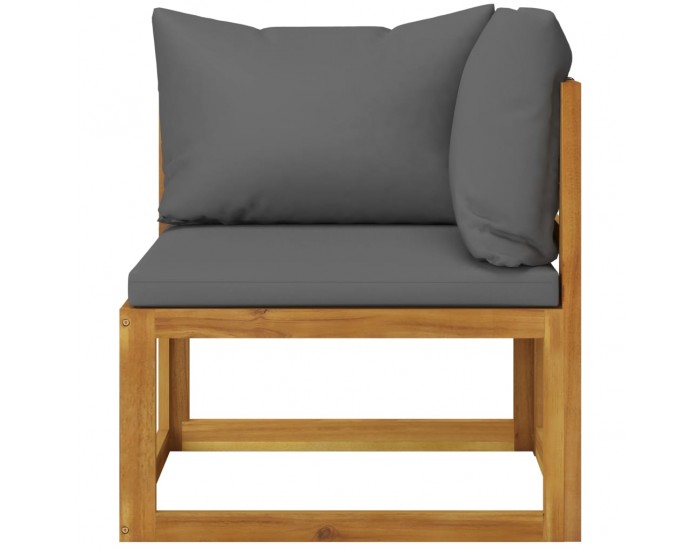 Sonata H 2-местна градинска пейка с тъмносиви възглавници