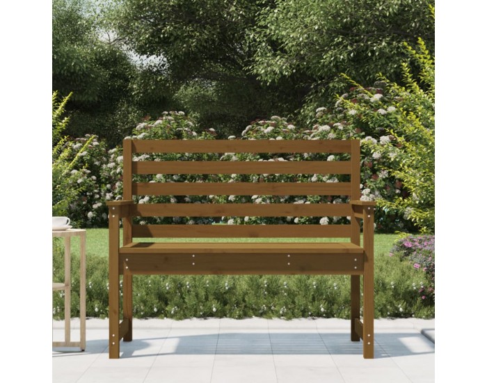 Sonata H Градинска пейка, меденокафява, 109x48x91,5 см, бор масив