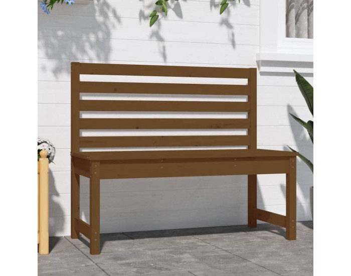 Sonata H Градинска пейка, меденокафява, 109 см, борово дърво масив
