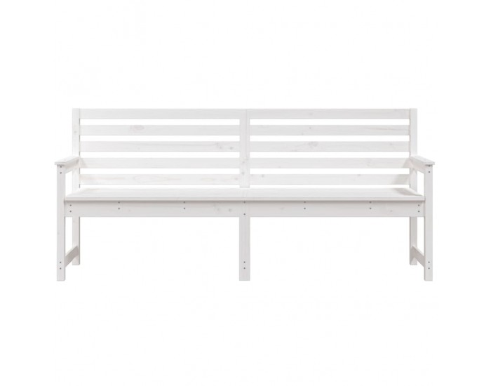 Sonata H Градинска пейка, бяла, 203,5x48x91,5 см, борово дърво масив