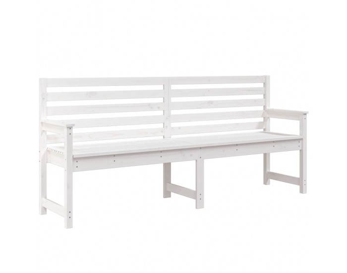 Sonata H Градинска пейка, бяла, 203,5x48x91,5 см, борово дърво масив