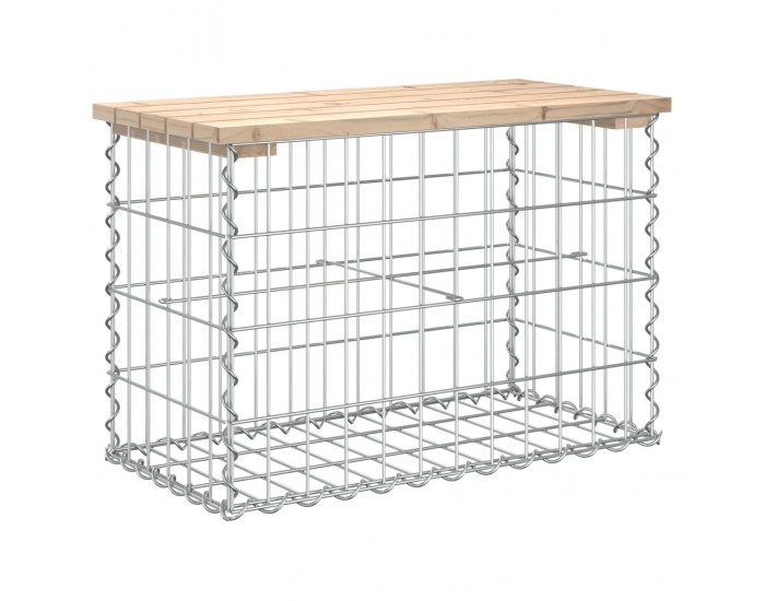 Sonata H Градинска пейка дизайн габион 63x31,5x42 см борово дърво масив