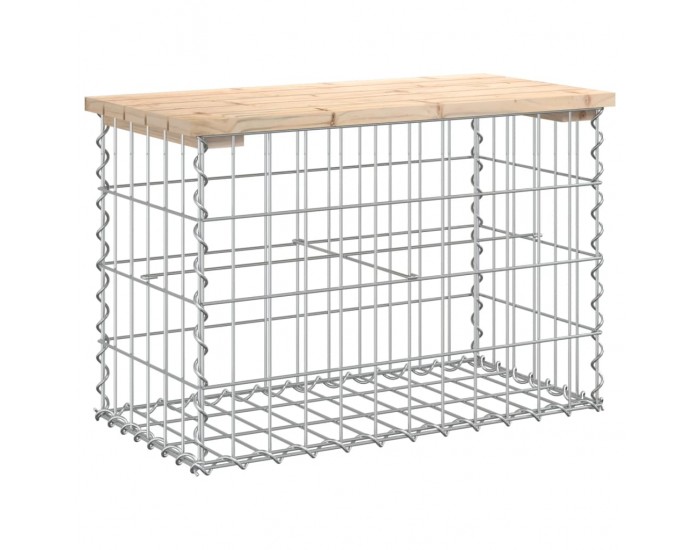 Sonata H Градинска пейка дизайн габион 63x31,5x42 см борово дърво масив