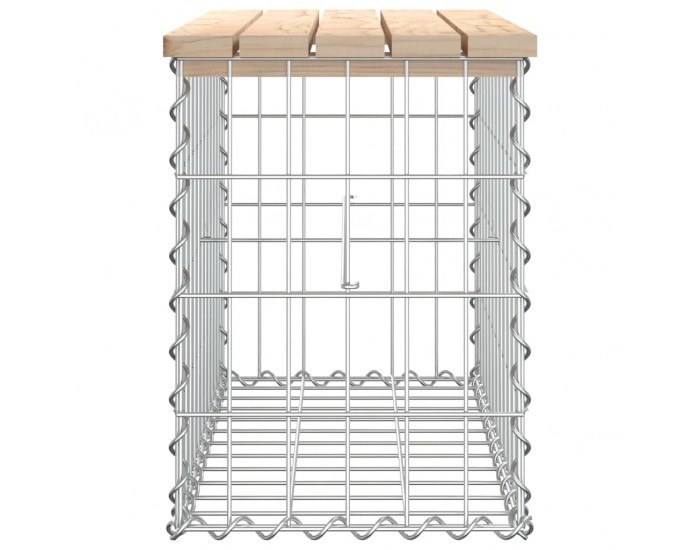 Sonata H Градинска пейка дизайн габион 63x31,5x42 см борово дърво масив