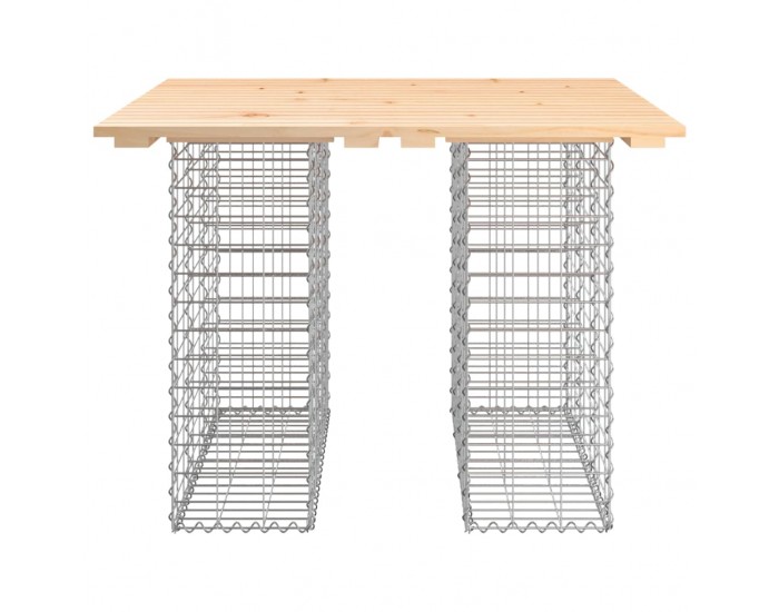 Sonata H Градинска пейка габионен дизайн 100x102x72 см бор масив