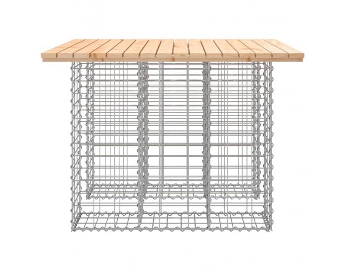 Sonata H Градинска пейка габионен дизайн 100x102x72 см бор масив