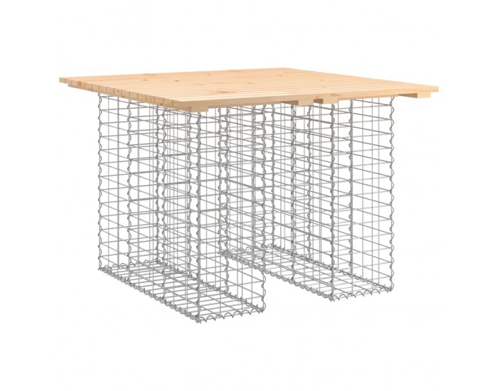 Sonata H Градинска пейка габионен дизайн 100x102x72 см бор масив