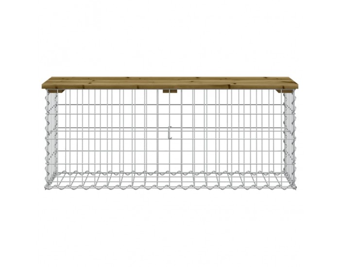 Sonata H Градинска пейка габионен дизайн 103x31,5x42 см импрегниран бор