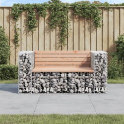 Sonata H Градинска пейка габион 143x71x65,5 см дугласко дърво масив - Градински Дивани и Пейки