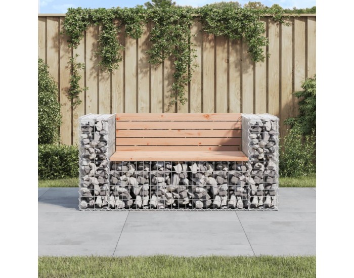 Sonata H Градинска пейка габион 143x71x65,5 см дугласко дърво масив
