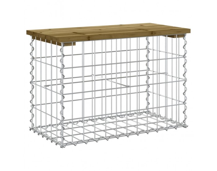 Sonata H Градинска пейка габионен дизайн 63x31,5x42 см импрегниран бор