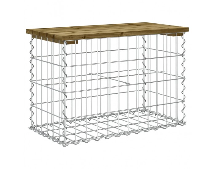 Sonata H Градинска пейка габионен дизайн 63x31,5x42 см импрегниран бор