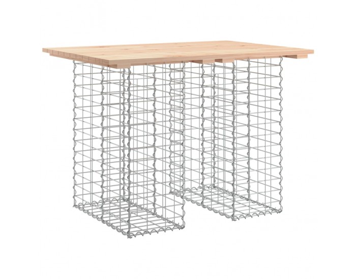 Sonata H Градинска пейка габионен дизайн 100x70x72 см борово дърво масив