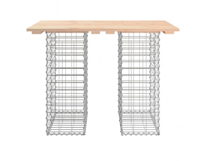 Sonata H Градинска пейка габионен дизайн 100x70x72 см борово дърво масив