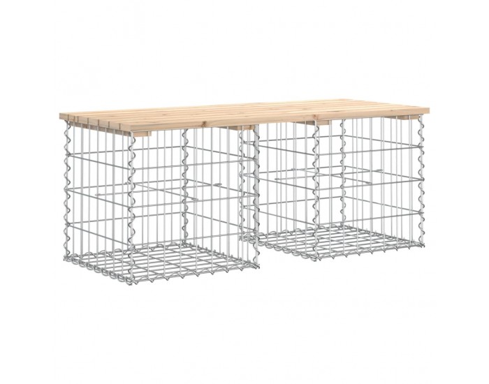 Sonata H Градинска пейка габионен дизайн 103x44x42 см борово дърво масив