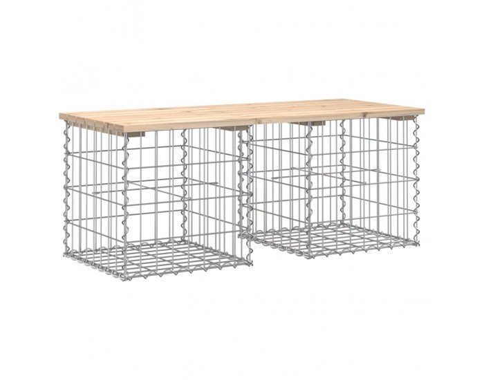 Sonata H Градинска пейка габионен дизайн 103x44x42 см борово дърво масив