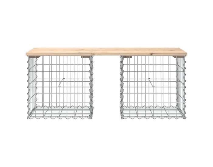 Sonata H Градинска пейка габионен дизайн 103x44x42 см борово дърво масив