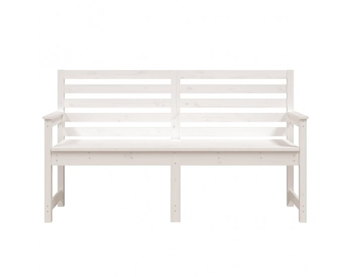 Sonata H Градинска пейка, бяла, 159,5x48x91,5 см, борово дърво масив