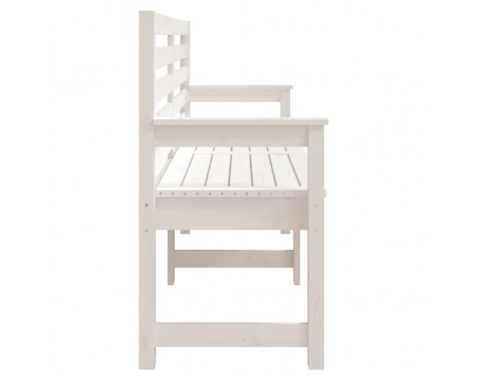 Sonata H Градинска пейка, бяла, 159,5x48x91,5 см, борово дърво масив