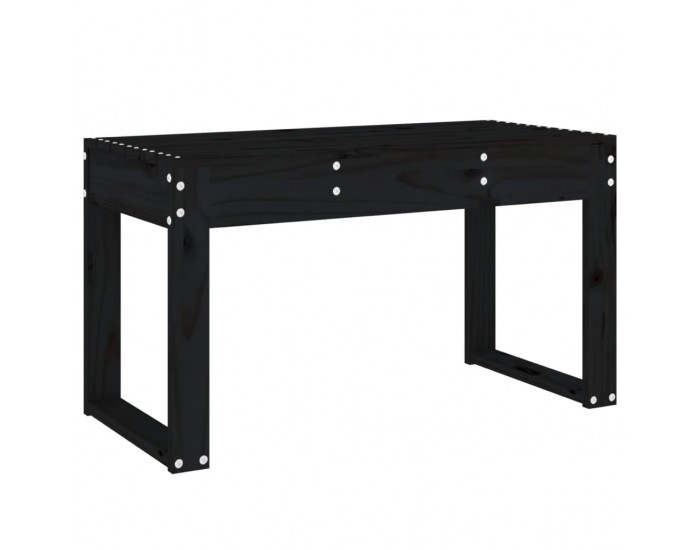 Sonata H Градинска пейка, черна, 80x38x45 см, борово дърво масив