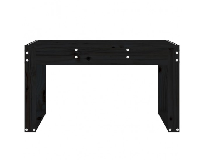 Sonata H Градинска пейка, черна, 80x38x45 см, борово дърво масив