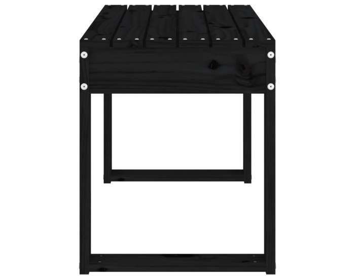 Sonata H Градинска пейка, черна, 80x38x45 см, борово дърво масив