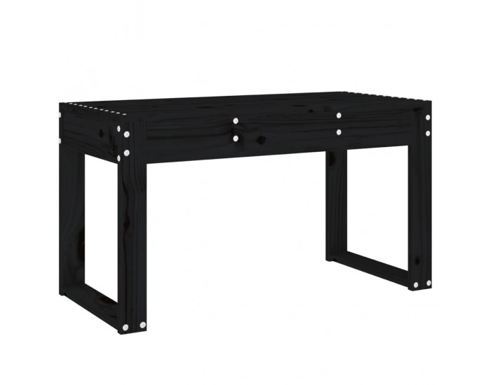 Sonata H Градинска пейка, черна, 80x38x45 см, борово дърво масив