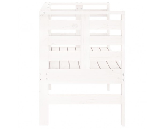 Sonata H Градинска пейка, бяла, 111,5x53x71 см, борово дърво масив