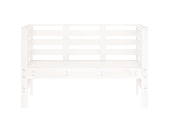 Sonata H Градинска пейка, бяла, 111,5x53x71 см, борово дърво масив