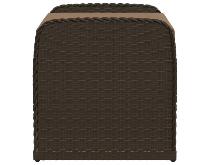 Sonata H Пейка за съхранение с възглавница кафява 80x51x52 см полиратан
