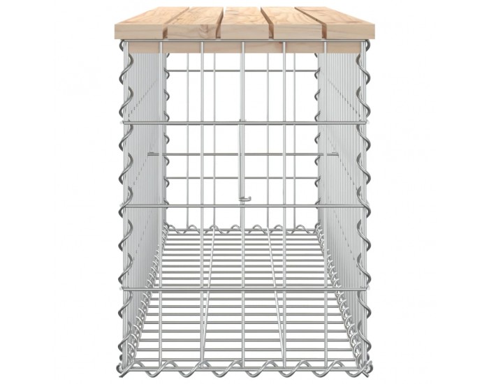 Sonata H Градинска пейка дизайн габион 103x31,5x42 см борово дърво масив