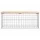 Sonata H Градинска пейка дизайн габион 103x31,5x42 см борово дърво масив