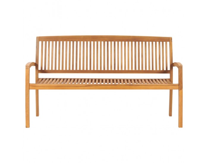 Sonata H Стифираща градинска пейка с възглавница, 159 см, тик масив