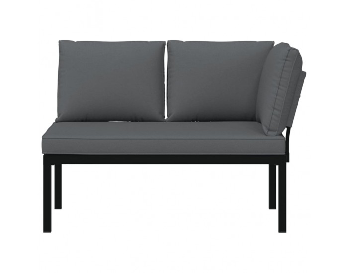 Sonata H Градинска пейка с възглавници, черен, алуминий