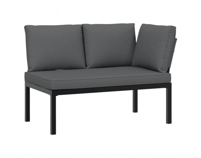 Sonata H Градинска пейка с възглавници, черен, алуминий