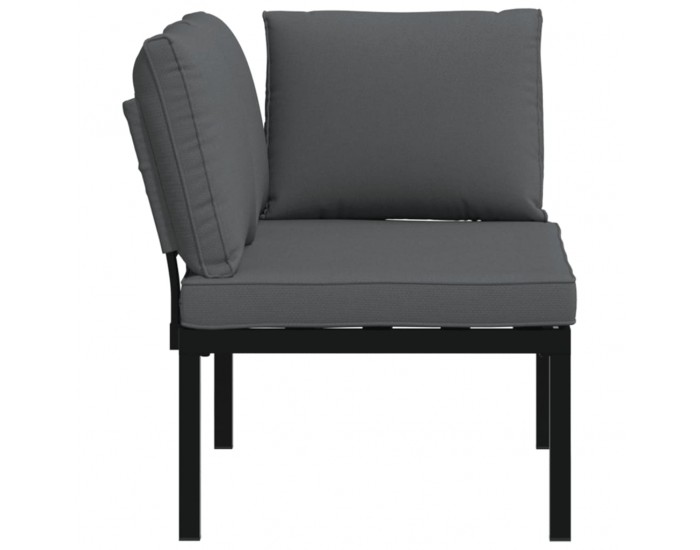 Sonata H Градинска пейка с възглавници, черен, алуминий