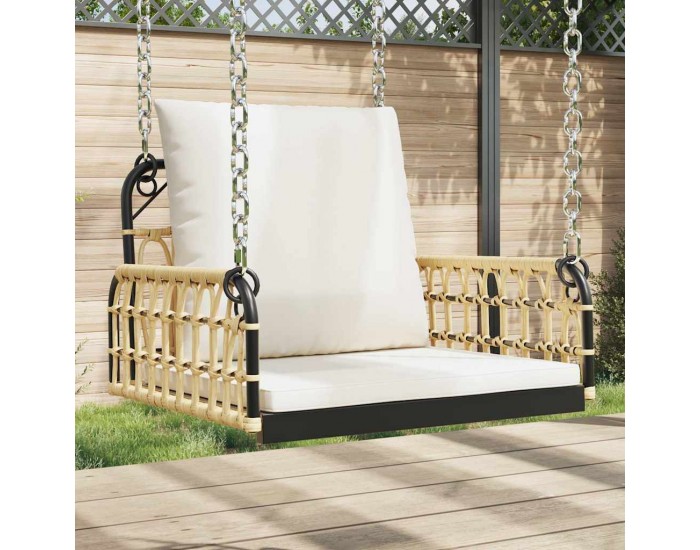 Sonata H Стол-люлка с възглавници 63x58x39 см полиратан и стомана