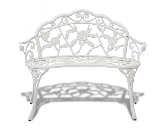 Sonata H Градинска пейка, 100 см, лят алуминий, бяла
