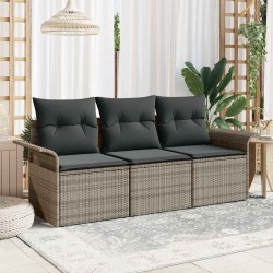 Sonata H Градински Софа Комплект 3 pcs Сив 196 x 62 x 85см полиратан - Градински Дивани и Пейки